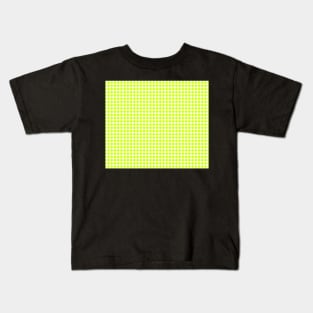 White and Yellow Houndstooth Kids T-Shirt